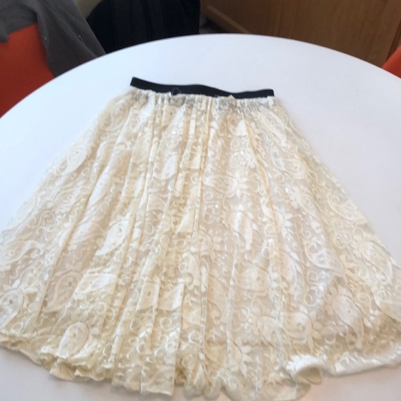Elegant Cream Lace Skirt - Picture 1 of 5